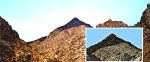 Hora Sinai - hora, na které Hospodin dal desatero přikázání z kouře a ohně, je zčernalá a sežehnutá. 