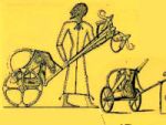 Ilustrace dobových vozů, jak vypadal za vlády Thutmose IV. v Egyptě.